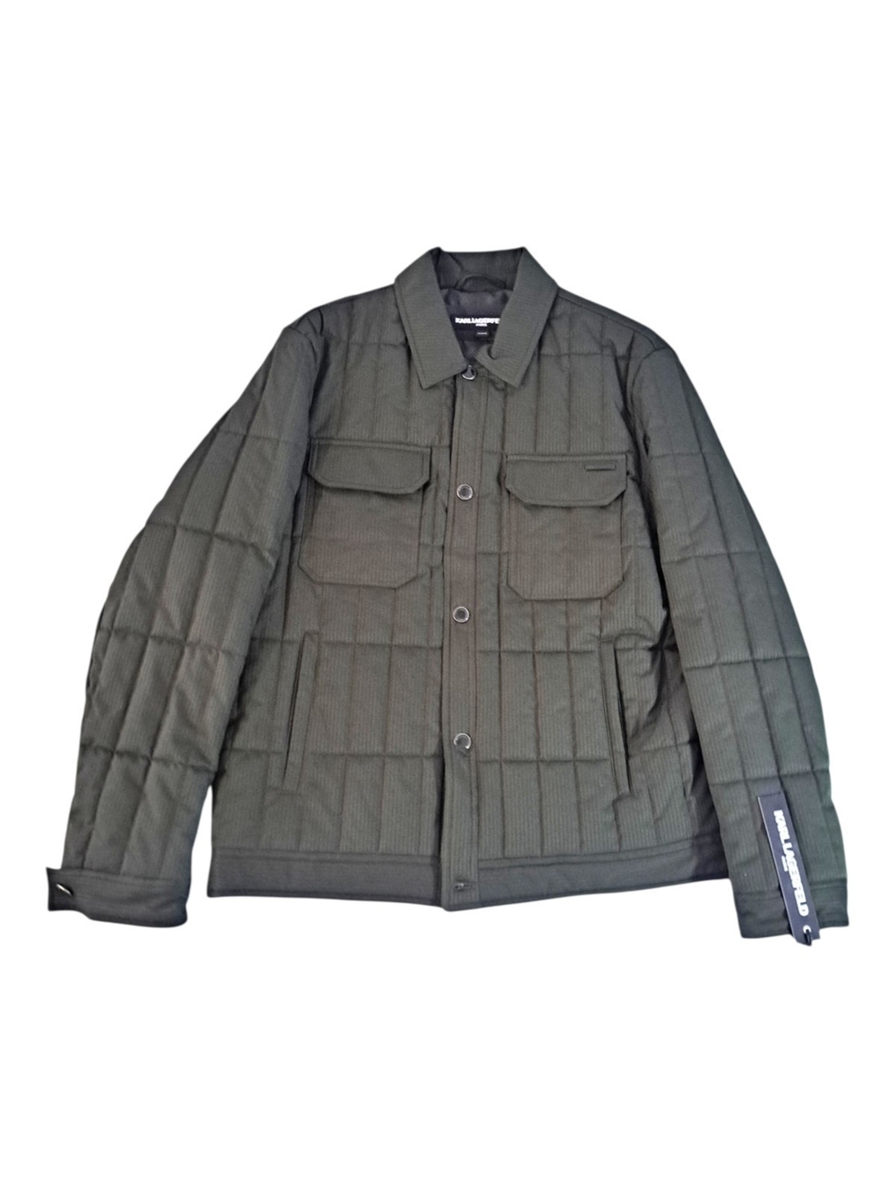 Karl Lagerfeld Quilted Harrington Jacket Green Medium Men New